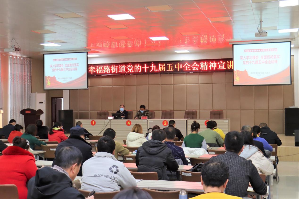 党的十九届五中全会精神师市党委宣讲团在幸福路街道办事处宣讲
