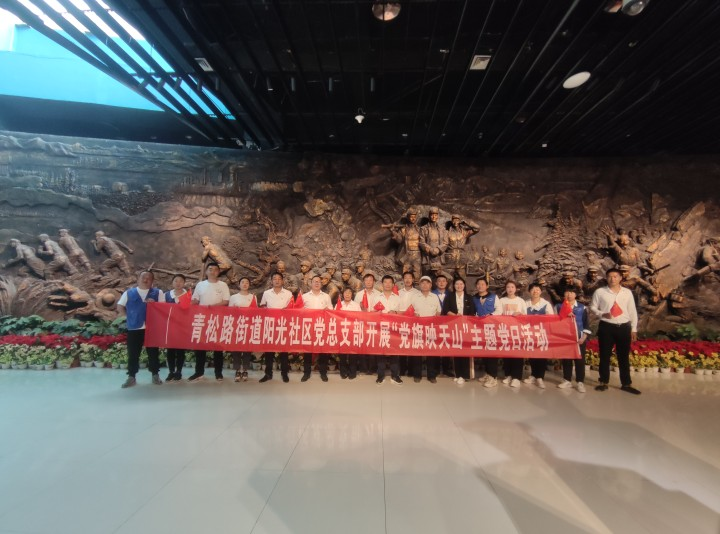 传承红色记忆 弘扬三五九旅精神——阳光社区党总支开展“党旗映天山”主题党日活动