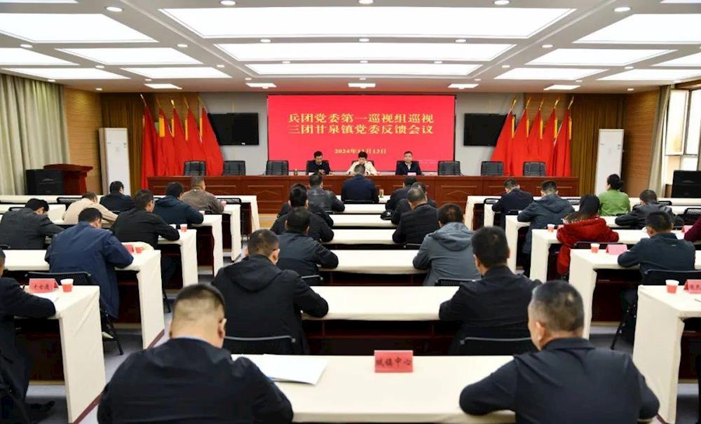 八届兵团党委第五轮巡视第一巡视组向三团甘泉镇党委反馈巡视情况