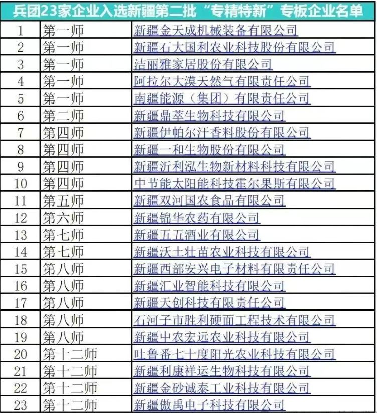 祝贺！一师5家企业入选新疆“专精特新”专板企业
